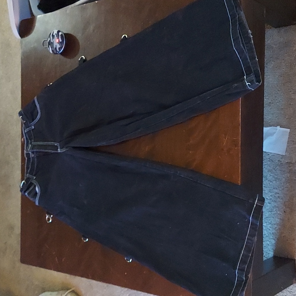 Vintage Sinister Black Baggy Wide Leg Black Jeans